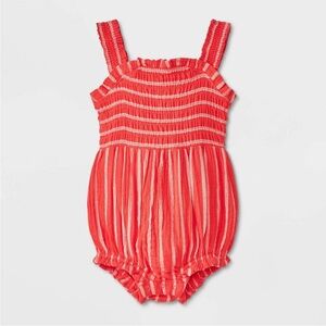 Baby Girls Ruffle Striped Romper